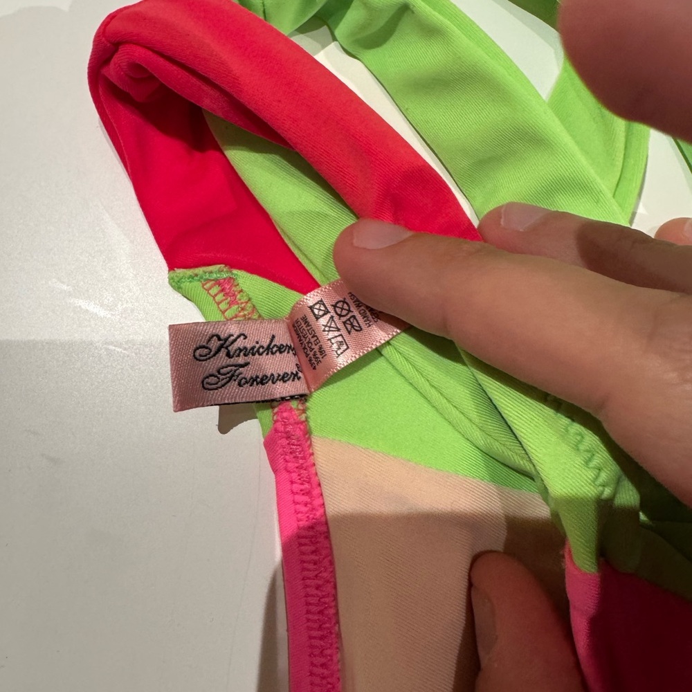 Agent Provocateur Neon Pink and Green Bikini - Picture 3 of 5